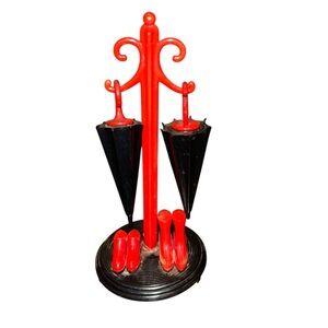 1950s novelty umbrella stand salt and pepper shaker set